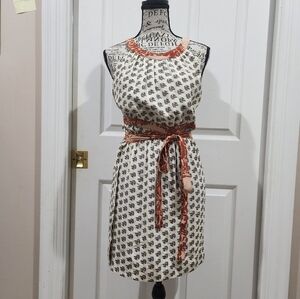 Elegant Cream and Red Patterned Women's Top